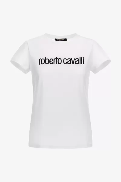 Roberto Cavalli T-Shirt White Donna Offerta Speciale T-Shirt Con Logo