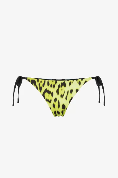 Slip Bikini Con Stampa Jaguar Concorrenza Lime Abbigliamento Mare Donna Roberto Cavalli