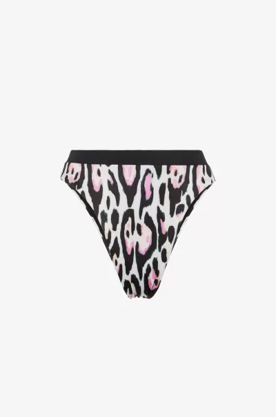 Slip Bikini Con Stampa Jaguar Donna Garantire Abbigliamento Mare Roberto Cavalli Rosa
