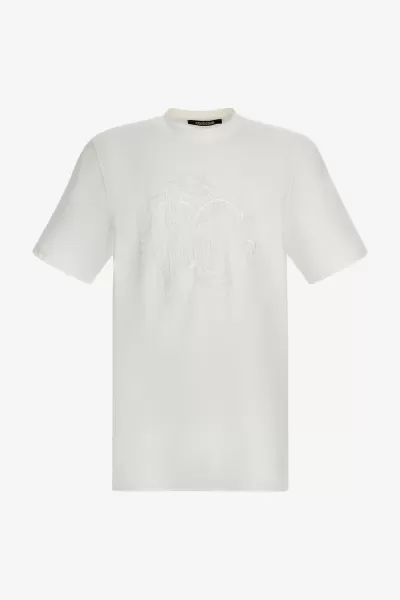 Negozio Online T-Shirt Con Logo Uomo T-Shirt E Polo White Roberto Cavalli