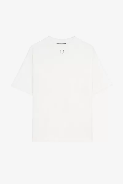 Servizio Roberto Cavalli Uomo White T-Shirt Con Zanne T-Shirt E Polo