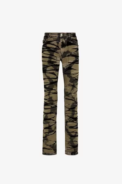 Roberto Cavalli Jeans Slim Con Effetto Scolorito Ivy_Green Garantire Uomo Pantaloni E Shorts