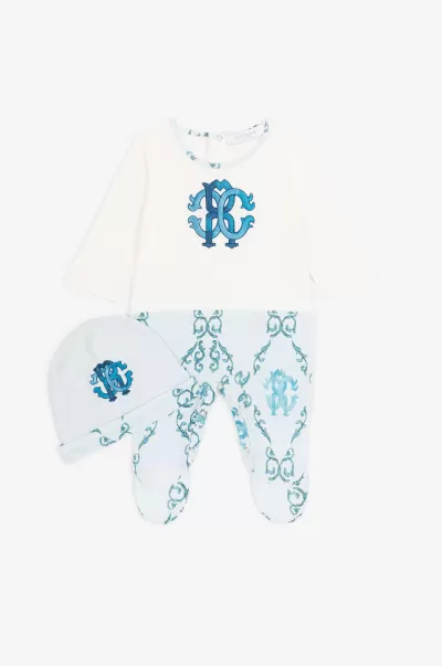 Completo Con Monogram Rc Garanzia Roberto Cavalli Abbigliamento Baby_Blue Bambino