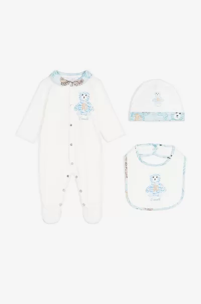 Bambino Esclusivo Milky_White Abbigliamento Completo Con Stampa Teddy Bear Roberto Cavalli