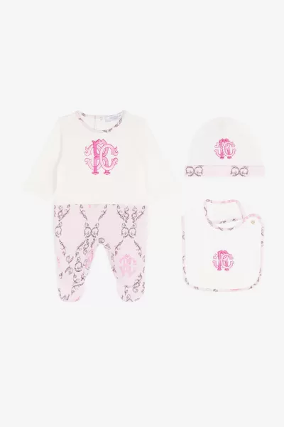 Completo Con Monogram Rc Roberto Cavalli Baby_Pink Abbigliamento Garantire Bambino