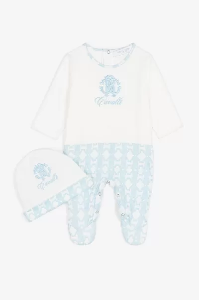 Abbigliamento Completo Con Monogram Rc Promozione Roberto Cavalli Baby_Blue Bambino