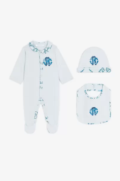 Baby_Blue Bambino Abbigliamento Sconto Roberto Cavalli Completo Con Monogram Rc