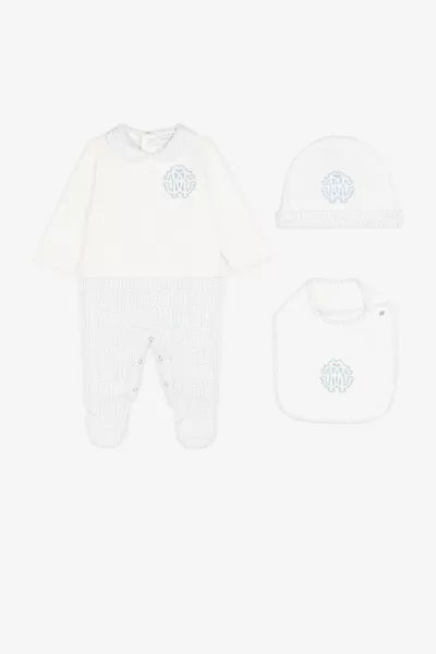 Prezzo Abbigliamento Roberto Cavalli Baby_Blue Bambino Completo Con Logo E Monogram Rc