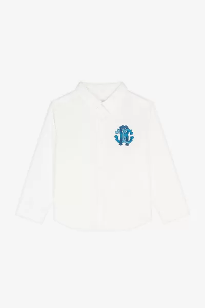Consigliare Camicia Con Monogram Rc Roberto Cavalli Bambino Abbigliamento White