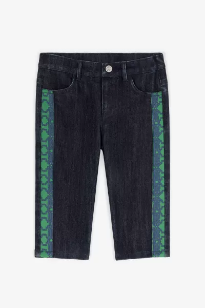Bambino Negozio Online Jeans Con Monogram Rc Abbigliamento Dark_Blue Roberto Cavalli