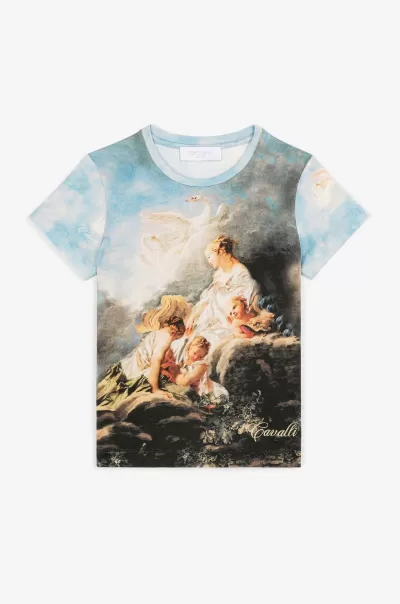 Negozio Multicolor Roberto Cavalli Bambino Abbigliamento T-Shirt Con Stampa Wild Leda